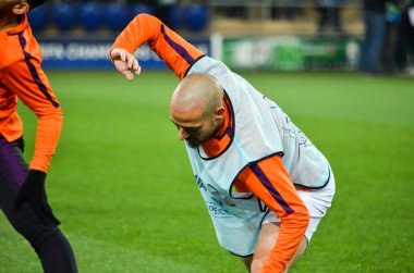 Kharkiv, Ukrayna - 23 Ekim 2018: David Silva Uefa sırasında