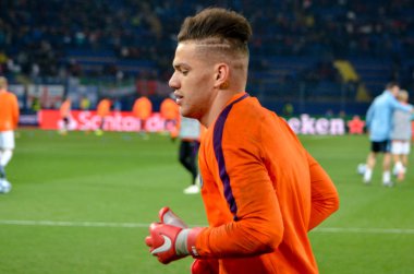 Kharkiv, Ukrayna - 23 Ekim 2018: EDERSON oyuncusu U sırasında