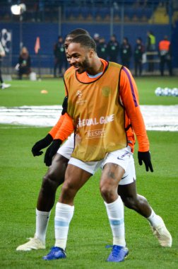 Kharkiv, Ukrayna - 23 Ekim 2018: Raheem Sterling oyuncu duri