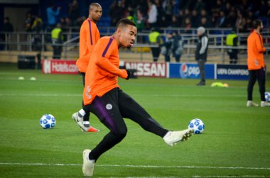 Kharkiv, Ukrayna - 23 Ekim 2018: Ue sırasında Gabriel Jesus