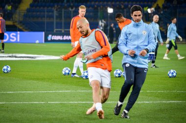 Kharkiv, Ukrayna - 23 Ekim 2018: David Silva Uefa sırasında