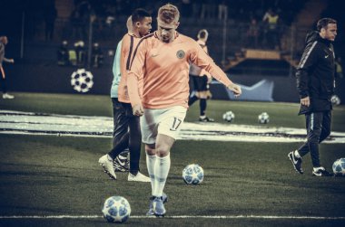 Kharkiv, Ukrayna - 23 Ekim 2018: Kevin De Bruyne 