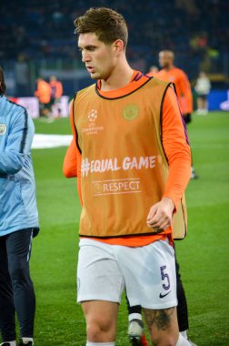 Kharkiv, Ukrayna - 23 Ekim 2018: John Stones Uefa sırasında