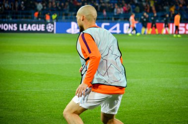 Kharkiv, Ukrayna - 23 Ekim 2018: David Silva Uefa sırasında