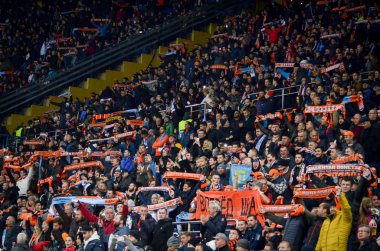 Kharkiv, Ukrayna - 23 Ekim 2018: Futbolda seyirci 
