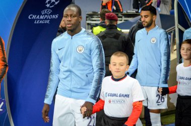 Kharkiv, Ukrayna - 23 Ekim 2018: Benjamin Mendy U sırasında