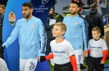 Kharkiv, Ukrayna - 23 Ekim 2018: Riyad Mahrez Uef sırasında