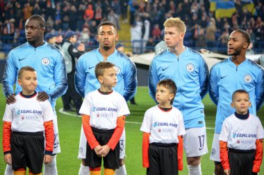 Kharkiv, Ukrayna - 23 Ekim 2018: Manchester City Football pl