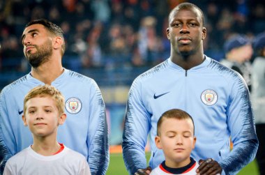 Kharkiv, Ukrayna - 23 Ekim 2018: Benjamin Mendy U sırasında