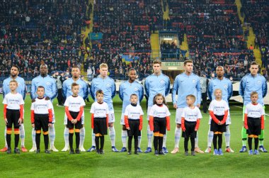 Kharkiv, Ukrayna - 23 Ekim 2018: Manchester City Football pl
