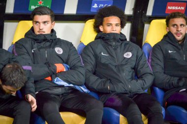 Kharkiv, Ukrayna - 23 Ekim 2018: Leroy Sane Uefa sırasında 