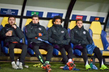 Kharkiv, Ukrayna - 23 Ekim 2018: Yedek futbolcular Mancheste