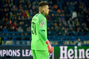 Kharkiv, Ukrayna - 23 Ekim 2018: EDERSON oyuncusu U sırasında