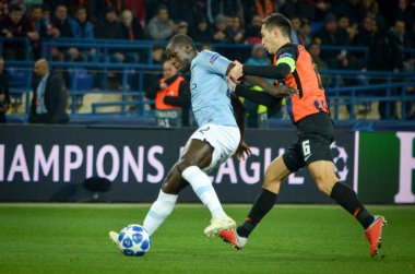 Kharkiv, Ukrayna - 23 Ekim 2018: Benjamin Mendy U sırasında