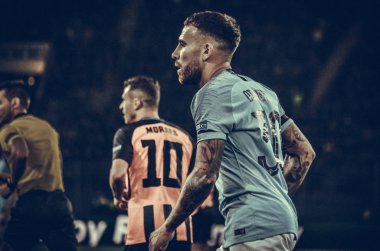 Kharkiv, Ukrayna - 23 Ekim 2018: Nicolas Otamendi