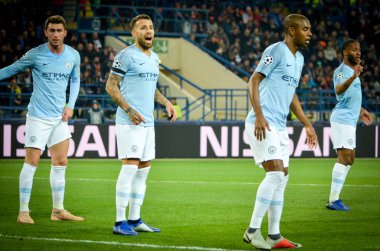 Kharkiv, Ukrayna - 23 Ekim 2018: Fernandinho Uefa