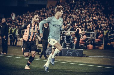 Kharkiv, Ukrayna - 23 Ekim 2018: John Stones Uefa sırasında