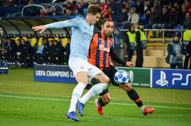 Kharkiv, Ukrayna - 23 Ekim 2018: John Stones Uefa sırasında