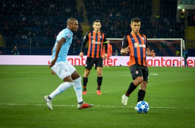 Kharkiv, Ukrayna - 23 Ekim 2018: Fernandinho Uefa