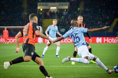 Kharkiv, Ukrayna - 23 Ekim 2018: Fernandinho Uefa
