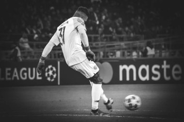 Kharkiv, Ukrayna - 23 Ekim 2018: Ederson Uefa Cha sırasında