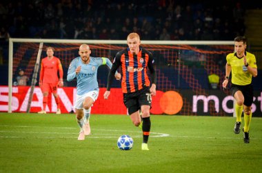 Kharkiv, Ukrayna - 23 Ekim 2018: David Silva Uefa sırasında