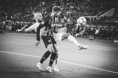 Kharkiv, Ukrayna - 23 Ekim 2018: David Silva Uefa sırasında