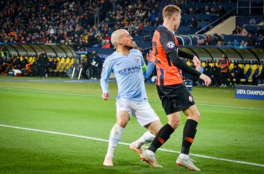 Kharkiv, Ukrayna - 23 Ekim 2018: David Silva Uefa sırasında