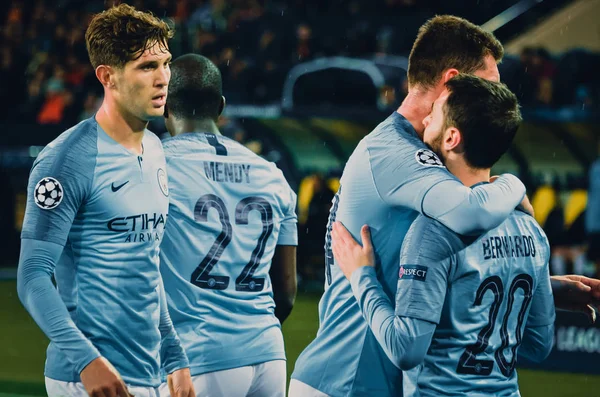 Kharkiv, Ukrayna - 23 Ekim 2018: Bernardo Silva ve Aymeric 