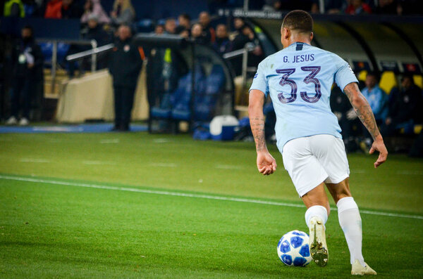 KHARKIV, UKRAINE - October 23, 2018: Gabriel Jesus during the UE