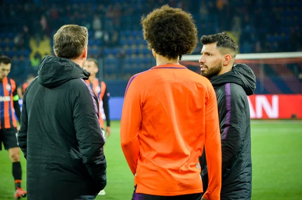 Kharkiv, Ukrayna - 23 Ekim 2018: Leroy Sane Uefa sırasında 