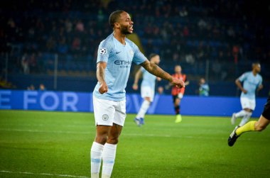 Kharkiv, Ukrayna - 23 Ekim 2018: Raheem Sterling 