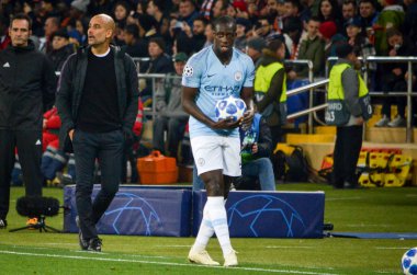 Kharkiv, Ukrayna - 23 Ekim 2018: Benjamin Mendy U sırasında
