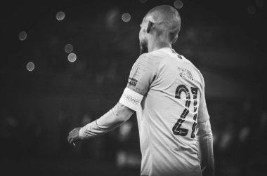 Kharkiv, Ukrayna - 23 Ekim 2018: David Silva Uefa sırasında