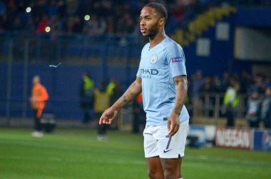 Kharkiv, Ukrayna - 23 Ekim 2018: Raheem Sterling 