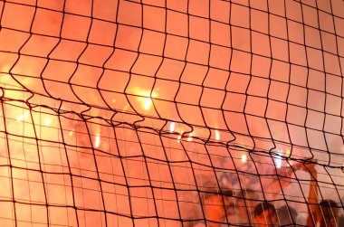 Odessa, Ukrayna - 21 Temmuz 2018: Fanlar ve ultras fişeği fo