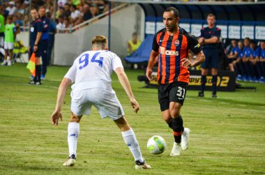 Odessa, Ukrayna - 21 Temmuz 2018: Fina sırasında İsmaili futbolcular