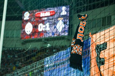 Odessa, Ukrayna - 21 Temmuz 2018: Stadyumdurin üzerinde skorbord