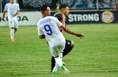 Odessa, Ukrayna - 21 Temmuz 2018: Fin sırasında futbolcular