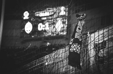 Odessa, Ukrayna - 21 Temmuz 2018: Stadyumdurin üzerinde skorbord