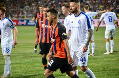 Odessa, Ukrayna - 21 Temmuz 2018: Fin sırasında futbolcular