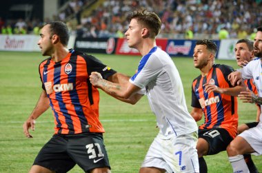Odessa, Ukrayna - 21 Temmuz 2018: Fin sırasında futbolcular