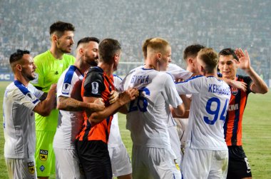 Odessa, Ukrayna - 21 Temmuz 2018: Dinamo K. arasında futbol mücadelesi