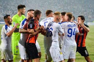 Odessa, Ukrayna - 21 Temmuz 2018: Dinamo K. arasında futbol mücadelesi