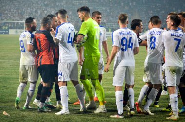 Odessa, Ukrayna - 21 Temmuz 2018: Dinamo K. arasında futbol mücadelesi