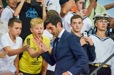 Odessa, Ukrayna - 21 Temmuz 2018: Paulo Fonseca finallerde