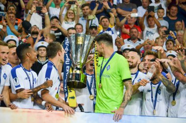 Odessa, Ukrayna - 21 Temmuz 2018: Dinamo Kiev futbolcuları