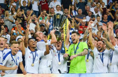 Odessa, Ukrayna - 21 Temmuz 2018: Dinamo Kiev futbolcuları