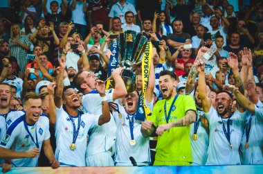 Odessa, Ukrayna - 21 Temmuz 2018: Dinamo Kiev futbolcuları