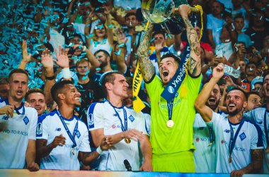 Odessa, Ukrayna - 21 Temmuz 2018: Dinamo Kiev futbolcuları